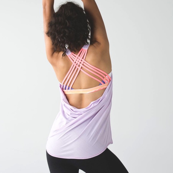 EUC Lululemon Wild Tank Pale Purple & Neon Orange - Picture 3 of 8